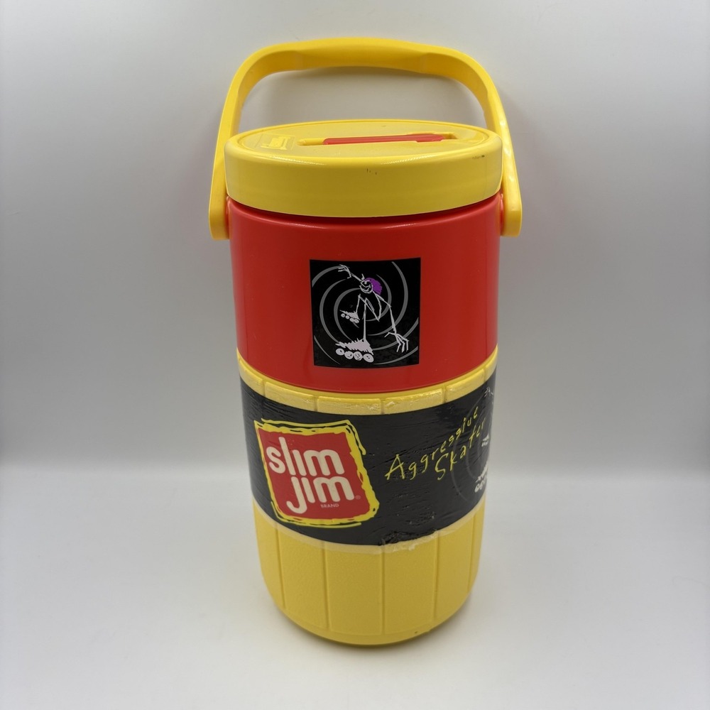 Coleman X Slim Jim Water Bottle 42 Oz Yellow‎ Insulated Jug USA Vintage Skater
